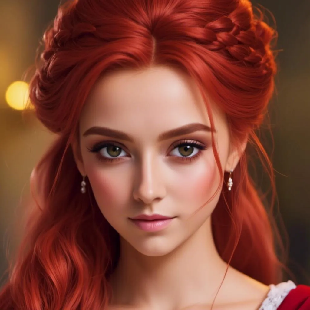 Prompt: <mymodel>a realistic feminine princess, Rapunzel, but with red hair, HD
