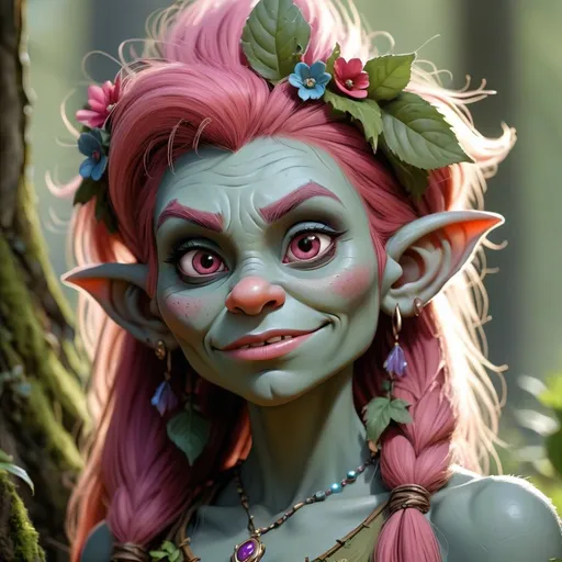 Prompt: A pretty female troll