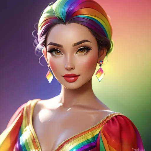 Prompt: rainbow lady