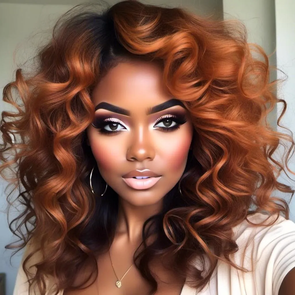 Prompt: <mymodel>beautiful makeup and hair on a gorgeous black woman