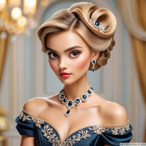 Prompt: <mymodel> Beautiful and elegant lady. Hair in a fancy updo