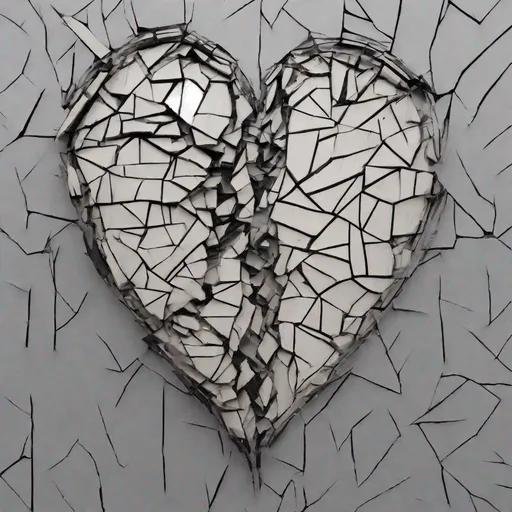 Prompt: A shattered heart