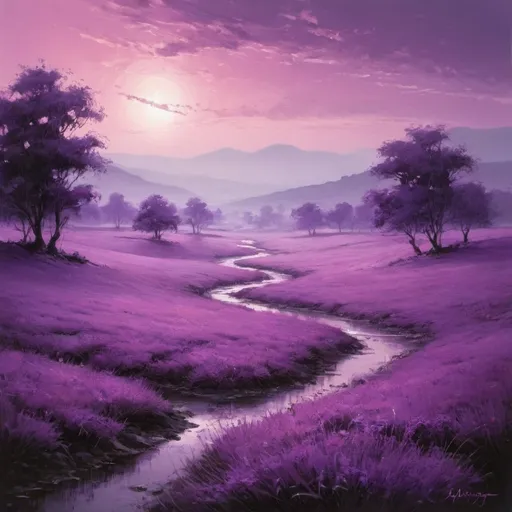 Prompt: A purple landscape