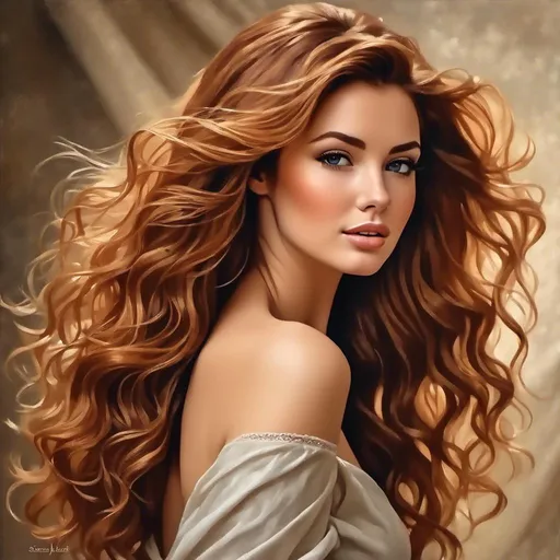 Prompt: <mymodel>Sophia-Long curly hair, realistic oil painting, detailed strands, high definition, portrait, classic style, warm tones, natural lighting, intricate curls, flowing locks, ultra-detailed, professional, realistic, classic art, detailed texture, professional lighting