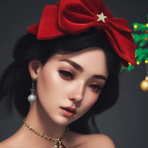 Prompt: <mymodel>Christmas tree lady