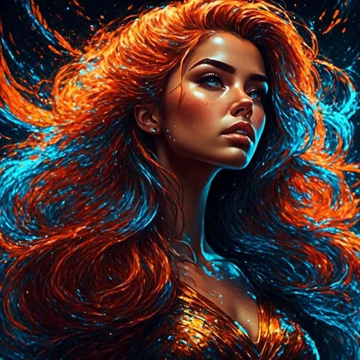 Prompt: <mymodel>Detailed digital painting of a powerful woman, vibrant colors, magical fantasy setting, flowing hair with intricate details, intense and confident expression, ethereal and mystical atmosphere, high quality, digital painting, fantasy, vibrant colors, flowing hair, powerful, confident, mystical, atmospheric lighting