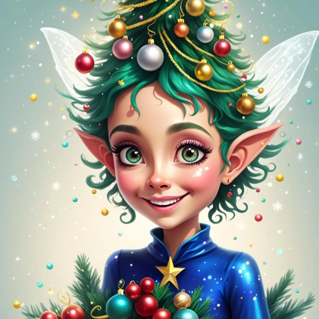 Prompt: <mymodel>Christmas tree fairy