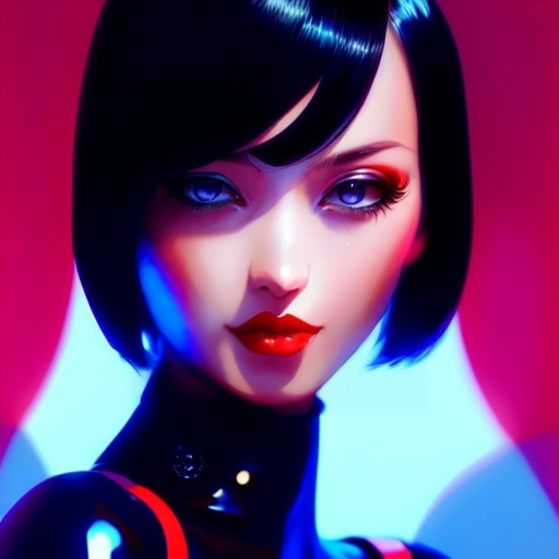 Prompt: photo of a {img2img}, regal dreamy eyes, beautiful short black hair, pixie cut black hair, crimson red lips, dark red lips, symmetrical, dark anime wide eyes, soft lighting, detailed face, by makoto shinkai, stanley artgerm lau, wlop, rossdraws, concept art, digital painting, looking into camera