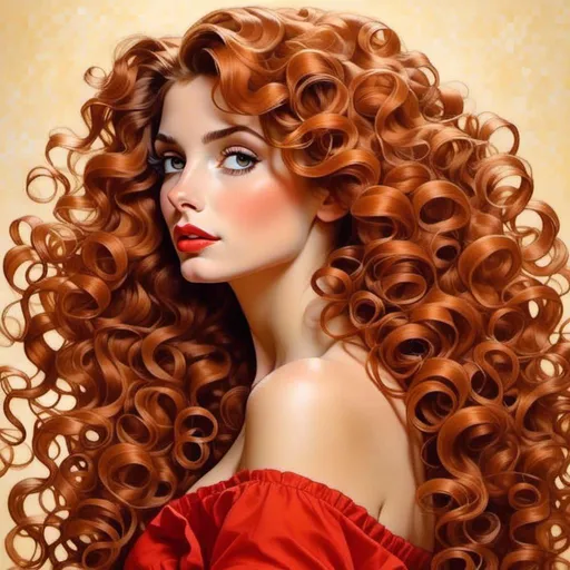 Prompt: <mymodel>Penny-pretty woman with long red hair