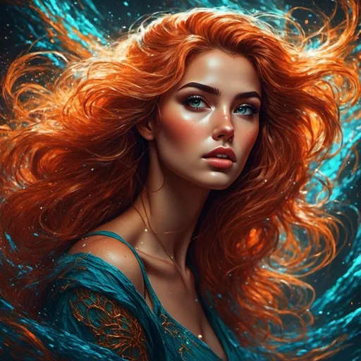 Prompt: <mymodel>Detailed digital painting of a powerful woman, vibrant colors, magical fantasy setting, flowing hair with intricate details, intense and confident expression, ethereal and mystical atmosphere, high quality, digital painting, fantasy, vibrant colors, flowing hair, powerful, confident, mystical, atmospheric lighting