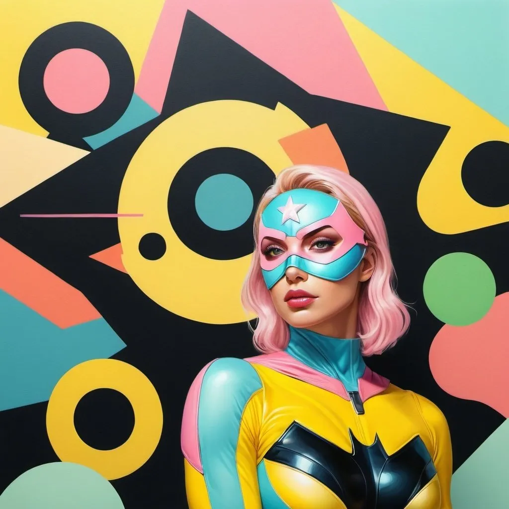 Prompt: Pastel Color Pallet, Portrait Woman Superhero, Highly Detailed