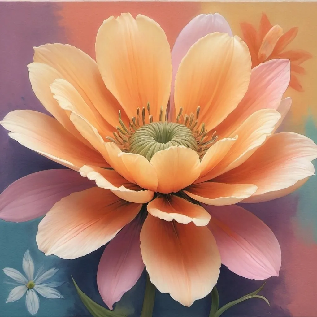 Prompt: Pastel-themed painting of flowers 