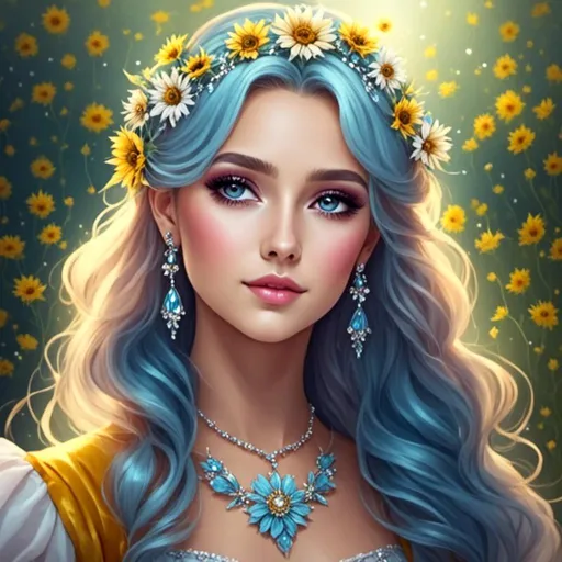 Prompt: <mymodel>Fairy princess of sunflowers