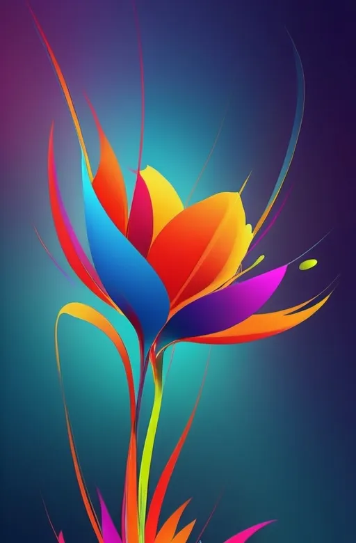 Prompt: Vibrant abstract digital artwork of flowers, dazzling colors, dynamic composition, high energy, modern digital art, vibrant, abstract, digital, high energy, dynamic composition, best quality, colorful, vivid tones, professional lighting