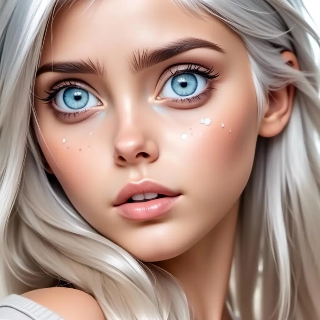 Prompt: <mymodel>A blonde woman, angular features, blue eyes