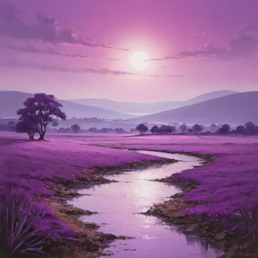 Prompt: A purple landscape