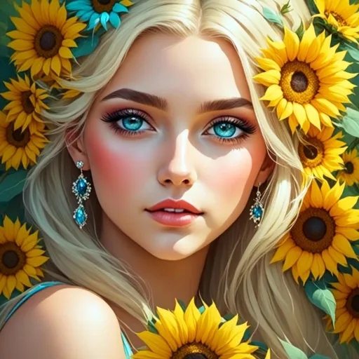 Prompt: <mymodel>Fairy princess of sunflowers