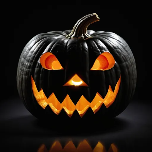 Prompt: A HALLOWEEN PUMPKIN
Black background