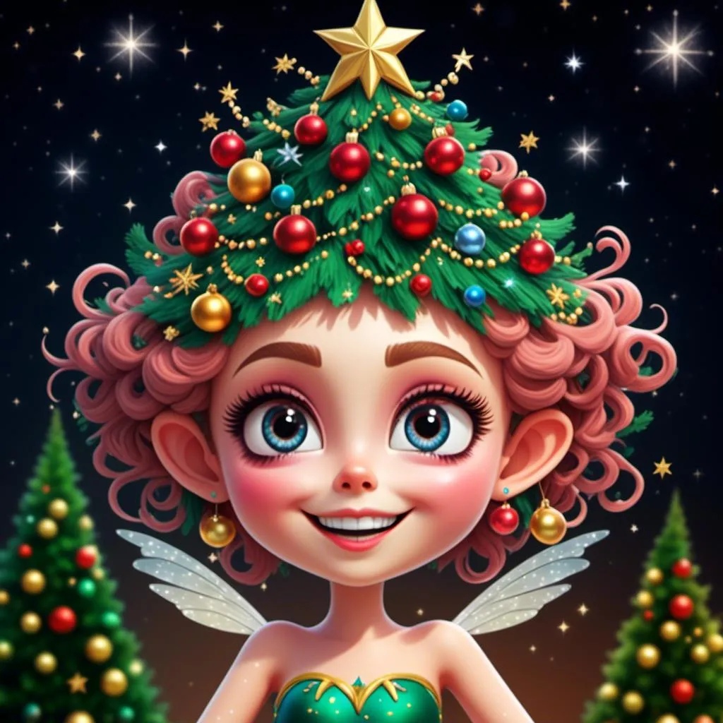 Prompt: <mymodel>Christmas tree fairy