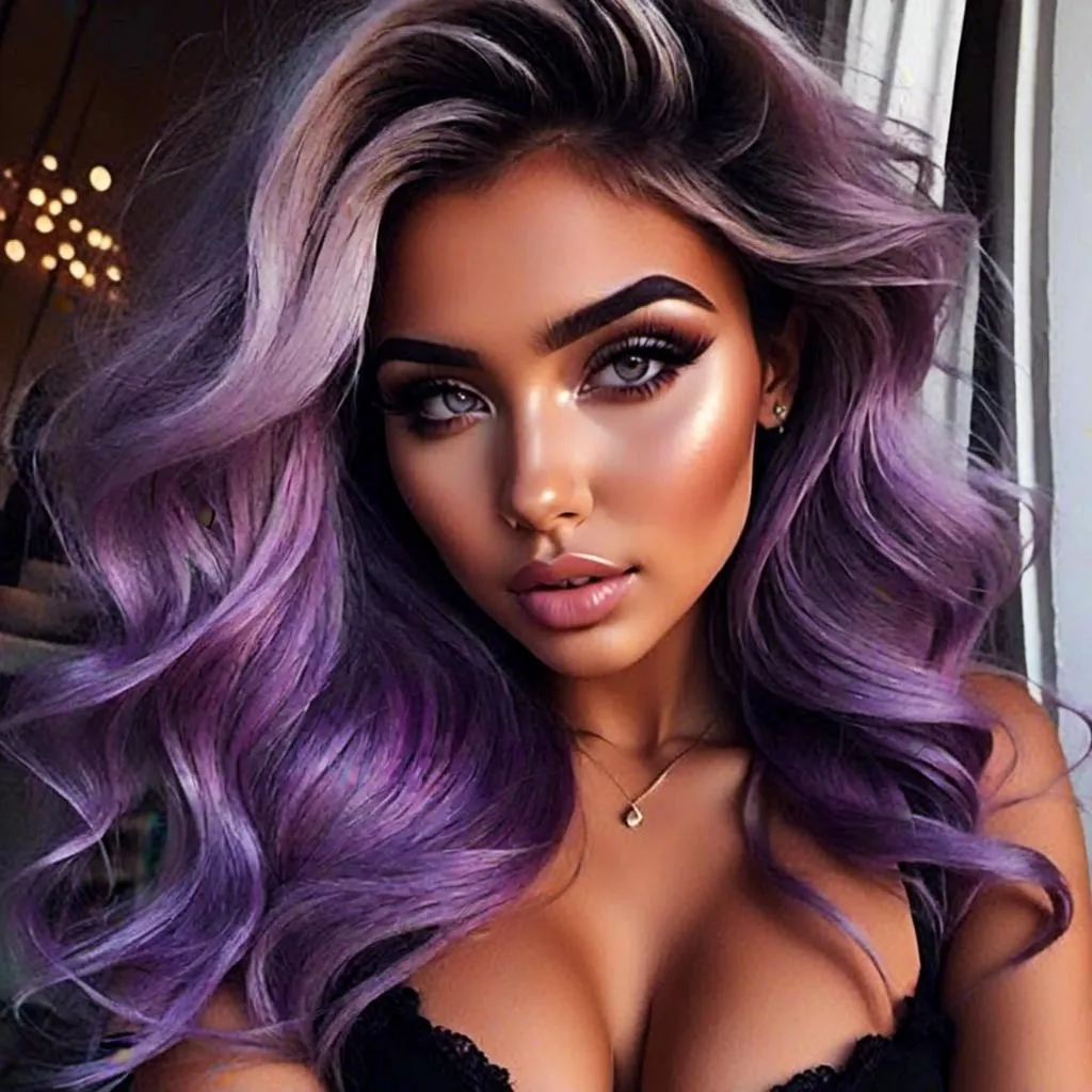 Prompt: <mymodel>Cosmic Epic Beauty, Beautiful and Gorgeous, purple roses in hair