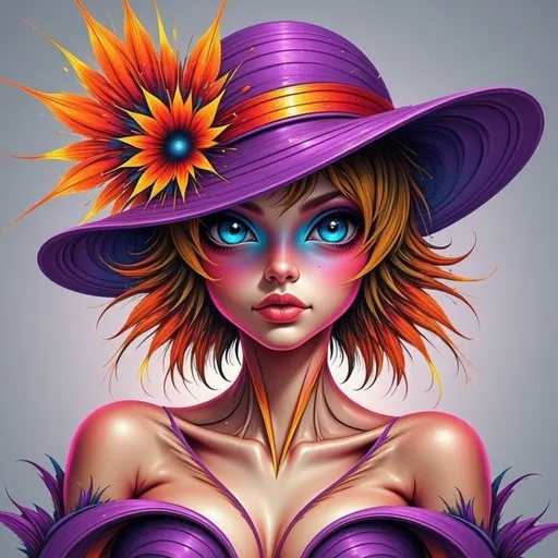 Prompt: Beautiful  hybrid woman with orange flowers sprouting from her, oil painting, detailed fiery eyes, ethereal glow, dark and mysterious, high quality, vibrant colors, surreal, haunting, intricate floral details, intense gaze, mystical atmosphere, oil painting, demon, hybrid, fiery eyes, ethereal, vibrant colors, surreal, haunting, floral details, intense gaze, mystical atmosphere