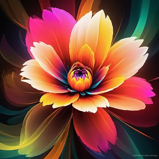 Prompt: Vibrant abstract digital artwork of flowers, dazzling colors, dynamic composition, high energy, modern digital art, vibrant, abstract, digital, high energy, dynamic composition, best quality, colorful, vivid tones, professional lighting