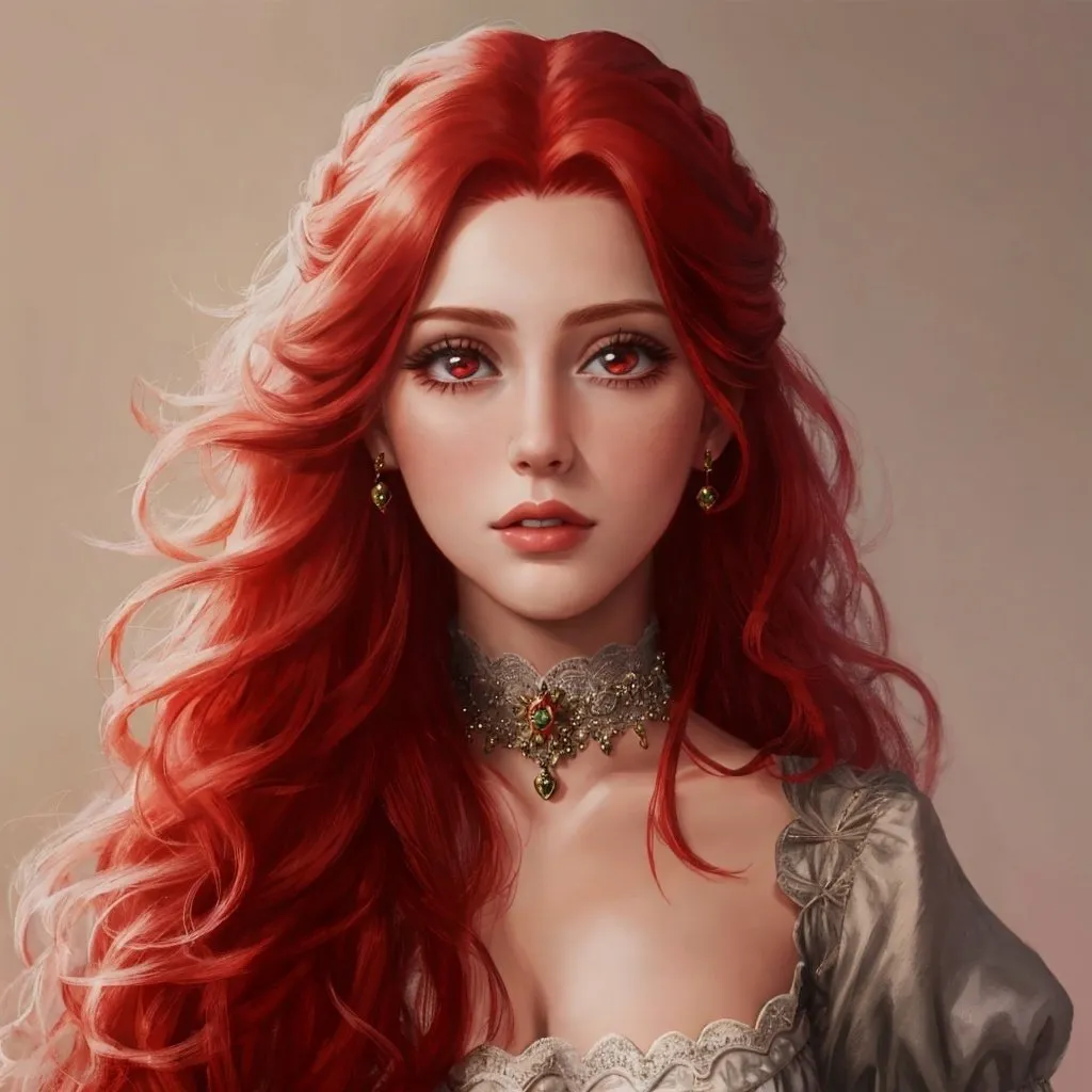 Prompt: <mymodel>a realistic feminine princess, Rapunzel, but with red hair, HD
