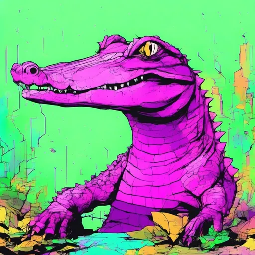 Prompt: purple alligator