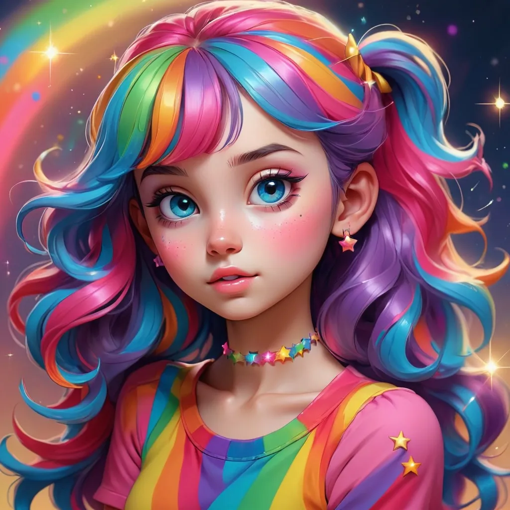 Prompt: colorful girl, twinkles