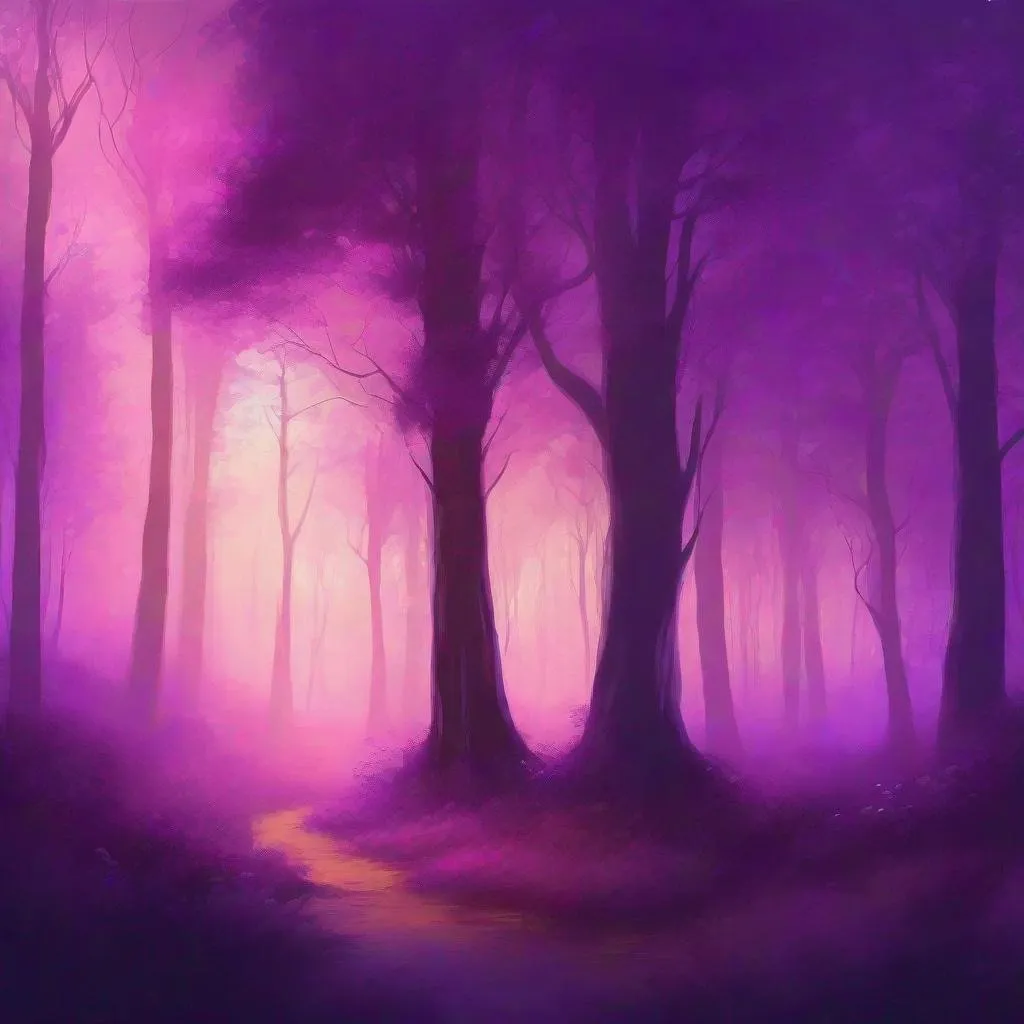 Prompt: Purple-hued digital painting of a serene forest clearing, ethereal glow, mystical atmosphere, warm lighting, high quality, digital art, purple tones, peaceful ambiance