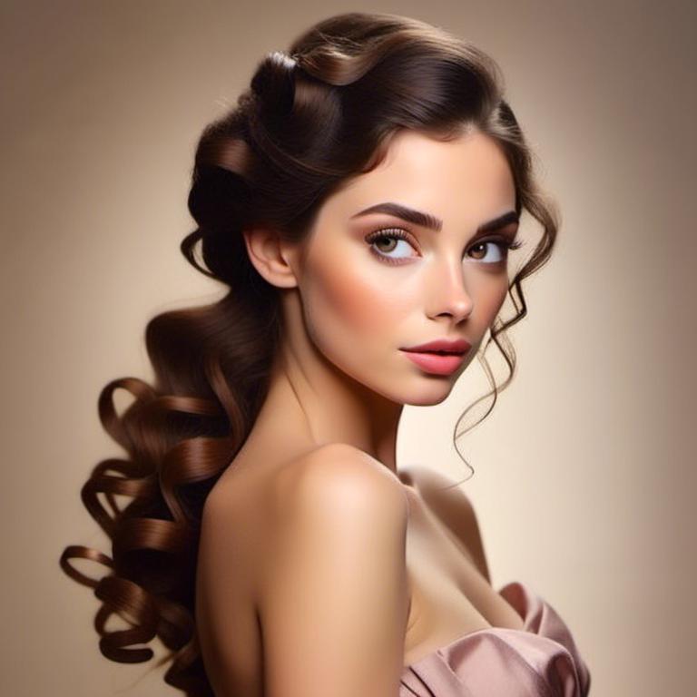 Prompt: <mymodel>Beautiful brunette woman with makeup portrait 