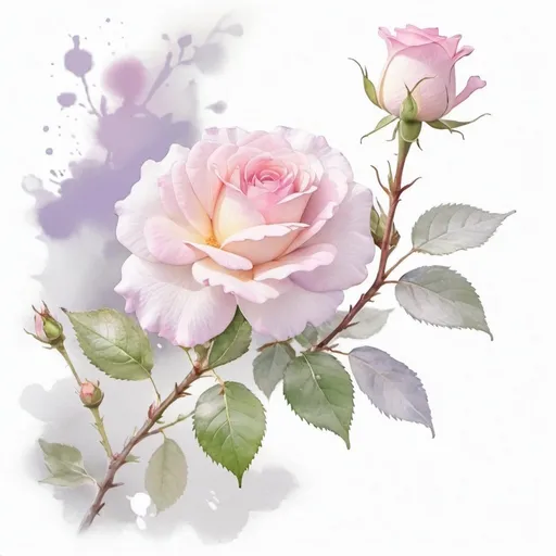 cute rose flower, watercolour work