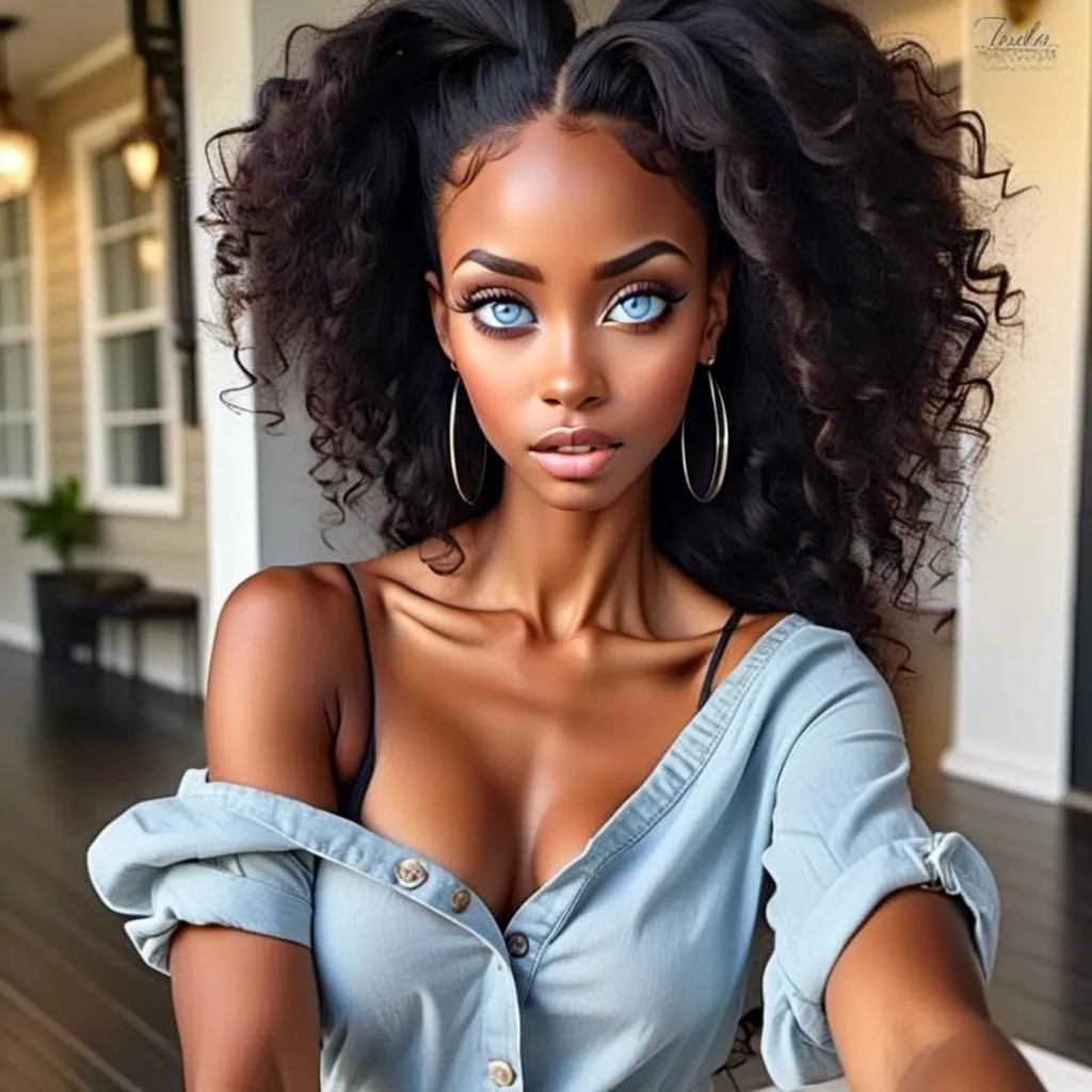 Prompt: <mymodel>beautiful makeup and hair on a gorgeous black woman