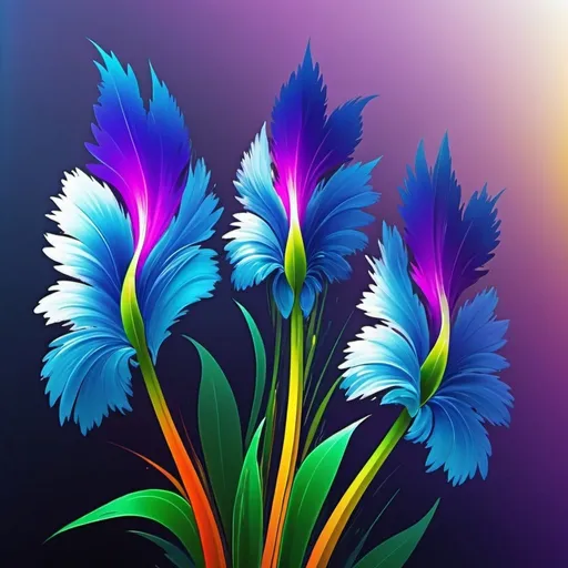 Prompt: Vibrant abstract digital artwork of flowers, dazzling colors, dynamic composition, high energy, modern digital art, vibrant, abstract, digital, high energy, dynamic composition, best quality, colorful, vivid tones, professional lighting