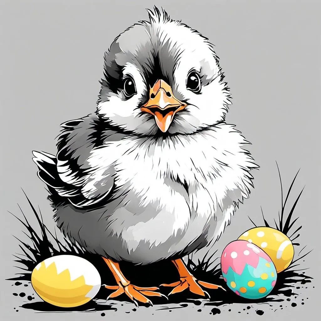 Prompt: A cute Easter chick