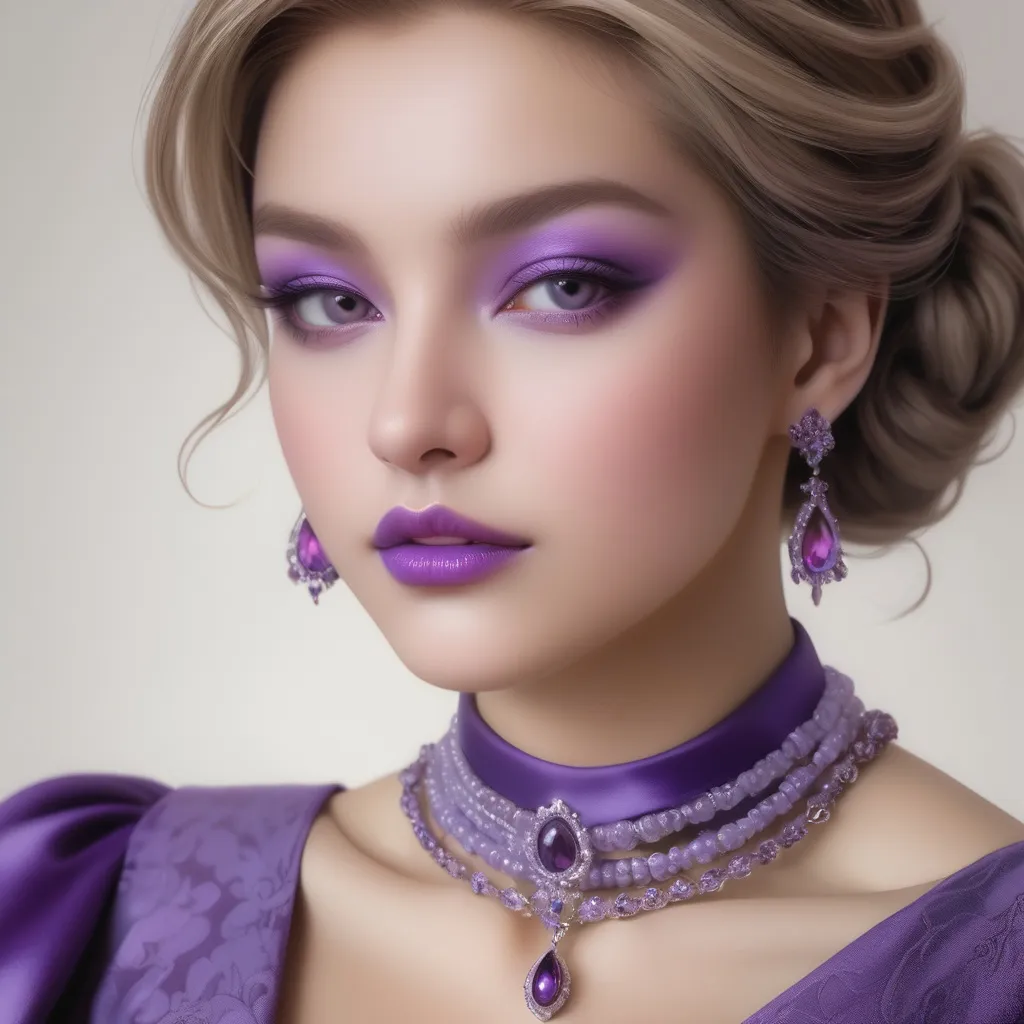 Prompt: Lady all in purple