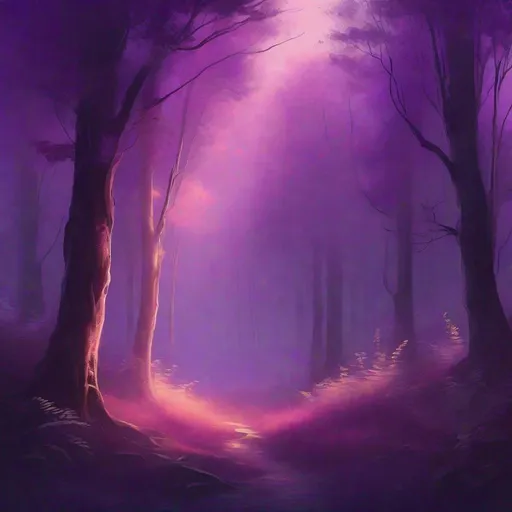Prompt: Purple-hued digital painting of a serene forest clearing, ethereal glow, mystical atmosphere, warm lighting, high quality, digital art, purple tones, peaceful ambiance