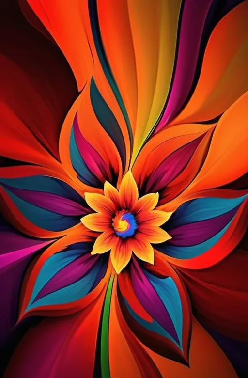 Prompt: Vibrant abstract digital artwork of flowers, dazzling colors, dynamic composition, high energy, modern digital art, vibrant, abstract, digital, high energy, dynamic composition, best quality, colorful, vivid tones, professional lighting