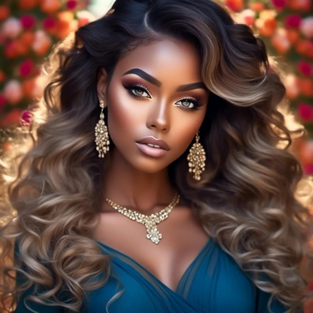 Prompt: <mymodel>beautiful makeup and hair on a gorgeous black woman