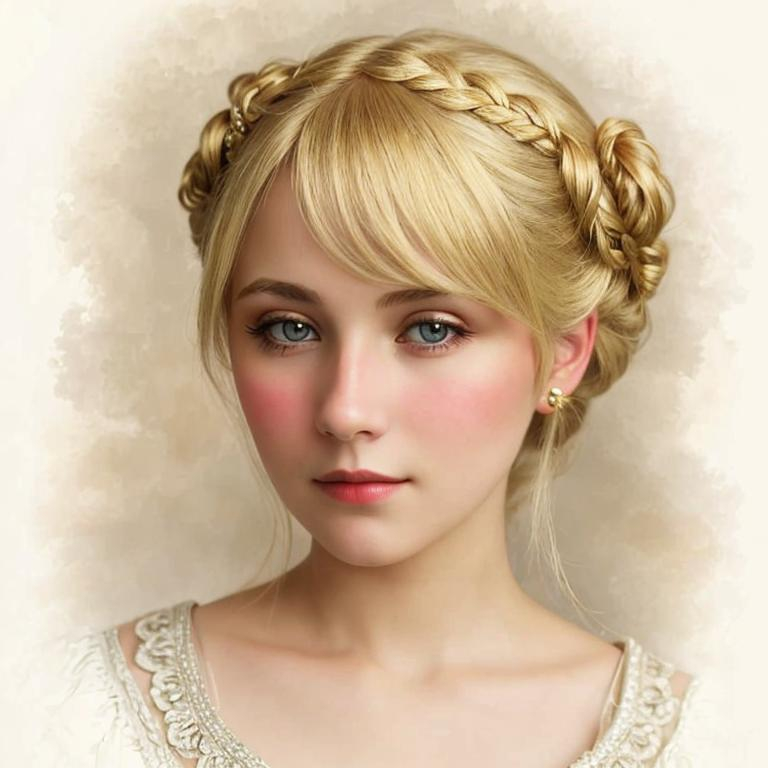 Prompt: A blonde girl of the gilded age