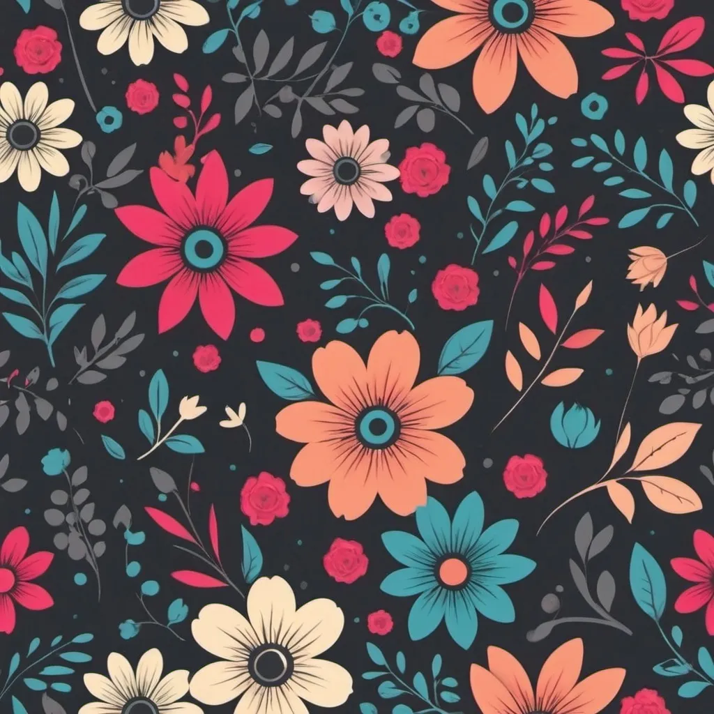 Prompt: create floral vectors