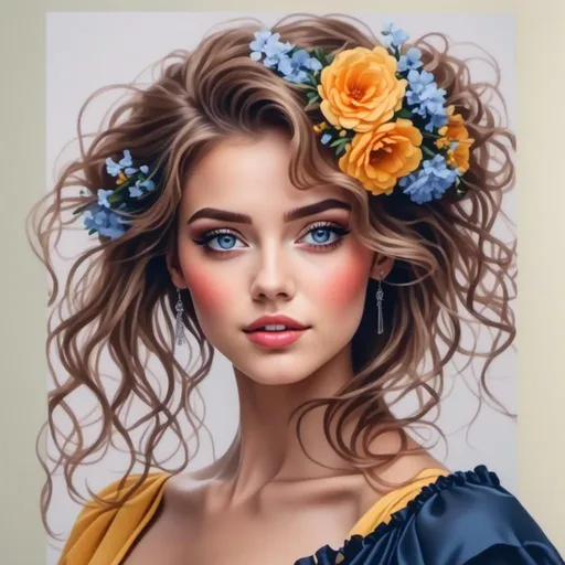 Prompt: <mymodel>An attractive young woman, long curly hair, closeup