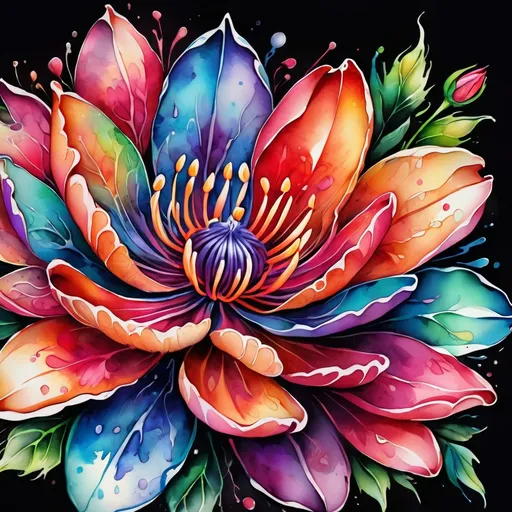 Prompt: <mymodel> Colorful flower tattoo, watercolor style, vibrant petals, intricate details, high quality, vibrant colors, floral design, professional tattoo art, artistic, beautiful, realistic, watercolor, detailed, highres, vibrant, intricate details, floral, professional, colorful, vibrant colors, watercolor style, artistic