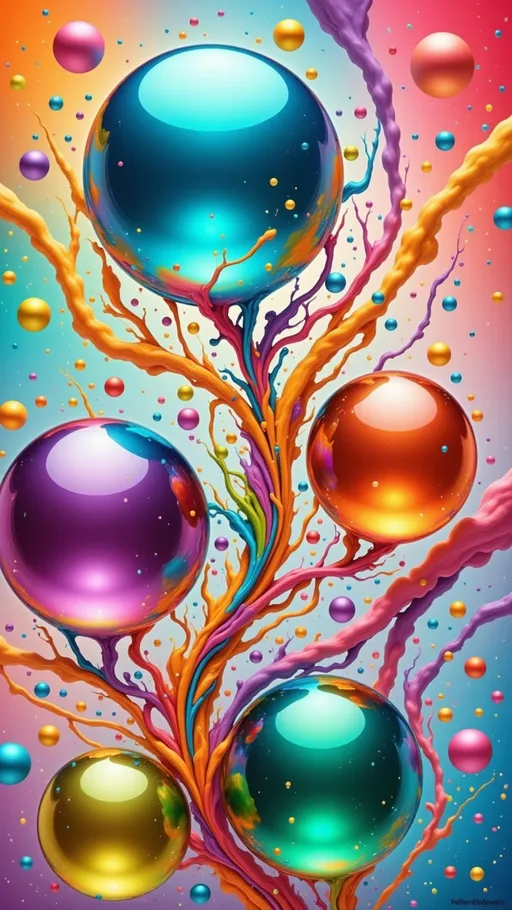 Prompt: a colorful abstract background with many different colors and shapes on it, including a drop of liquid, and a drop of water, Alberto Seveso, generative art, behance hd, an abstract sculpture