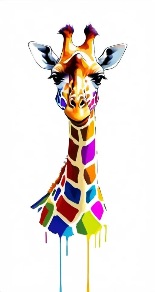 Prompt: Giraffe in vivid colors