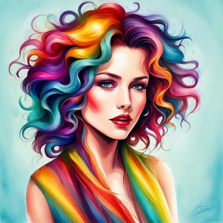 Prompt: colorful lady