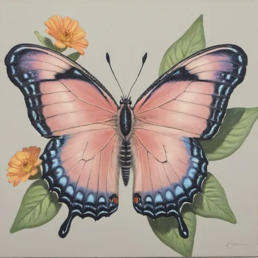 Prompt: Pastel-themed painting of a butterfly