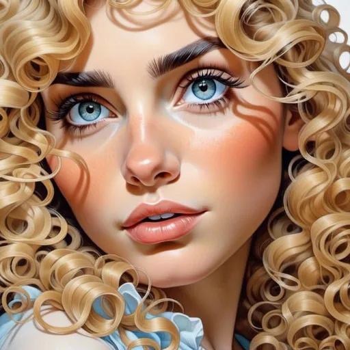 Prompt: <mymodel>A blonde woman, angular features, blue eyes