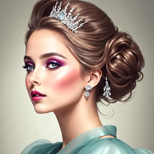 Prompt: <mymodel>Elegant lady wearing a tiara