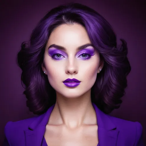 Prompt: Lady all in purple